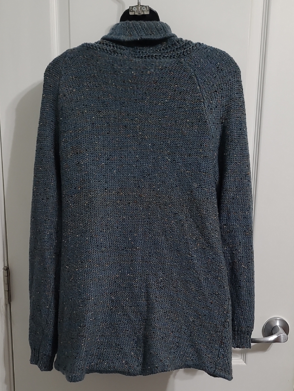 Denver Hayes Teal Speckled Open Front Cardigan Sweater Sz Large - Picture 4 of 11